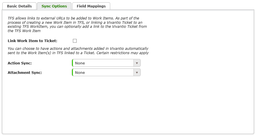 Team Foundation Server Ticket To Work Item Mapping Empty Sync Options